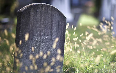 Gravestone at cemetery