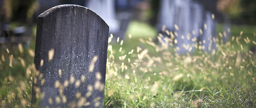 Gravestone at cemetery