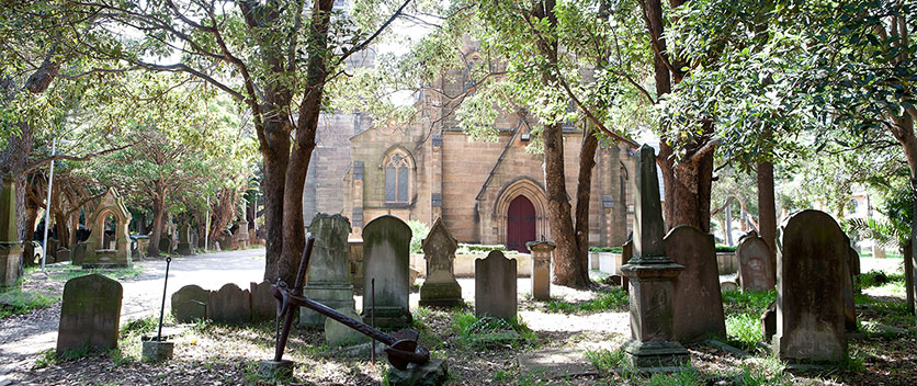St Stephens Church and cemetery in Newtown. Credit: James Horan: Destination NSW