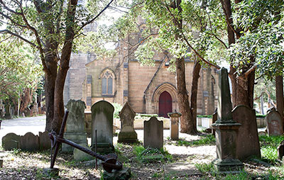 St Stephens Church and cemetery in Newtown. Credit: James Horan; Destination NSW