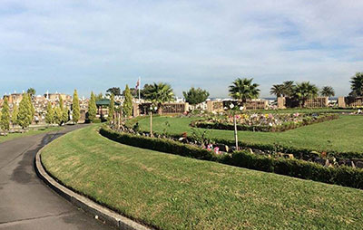 View of entry to cemetery