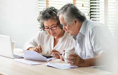 Man and woman doing paperwork